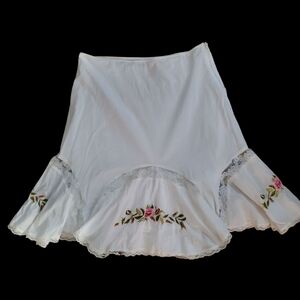 Forever 21 White Pink Trumpet Mini Skirt